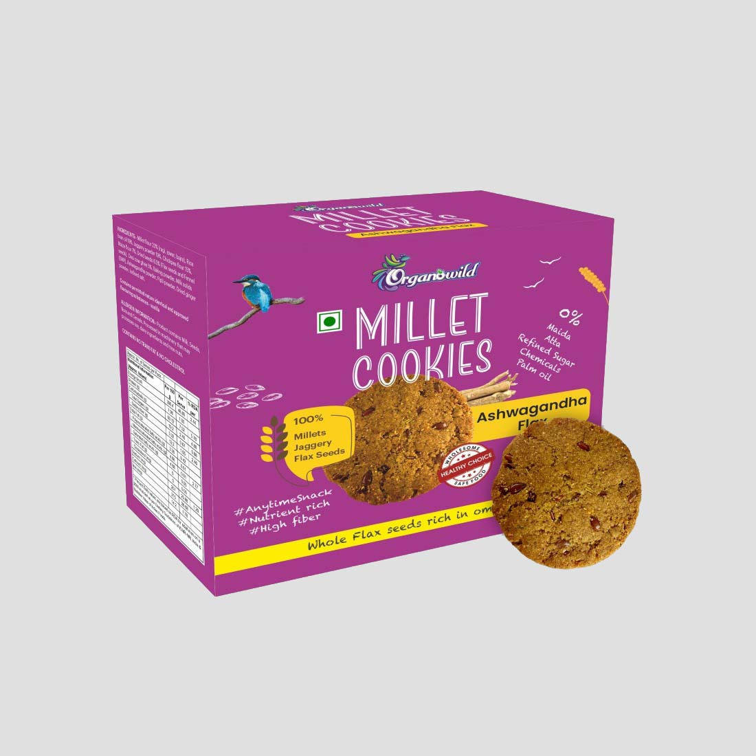 Organowild Ashwagandha Flax Millet Cookies