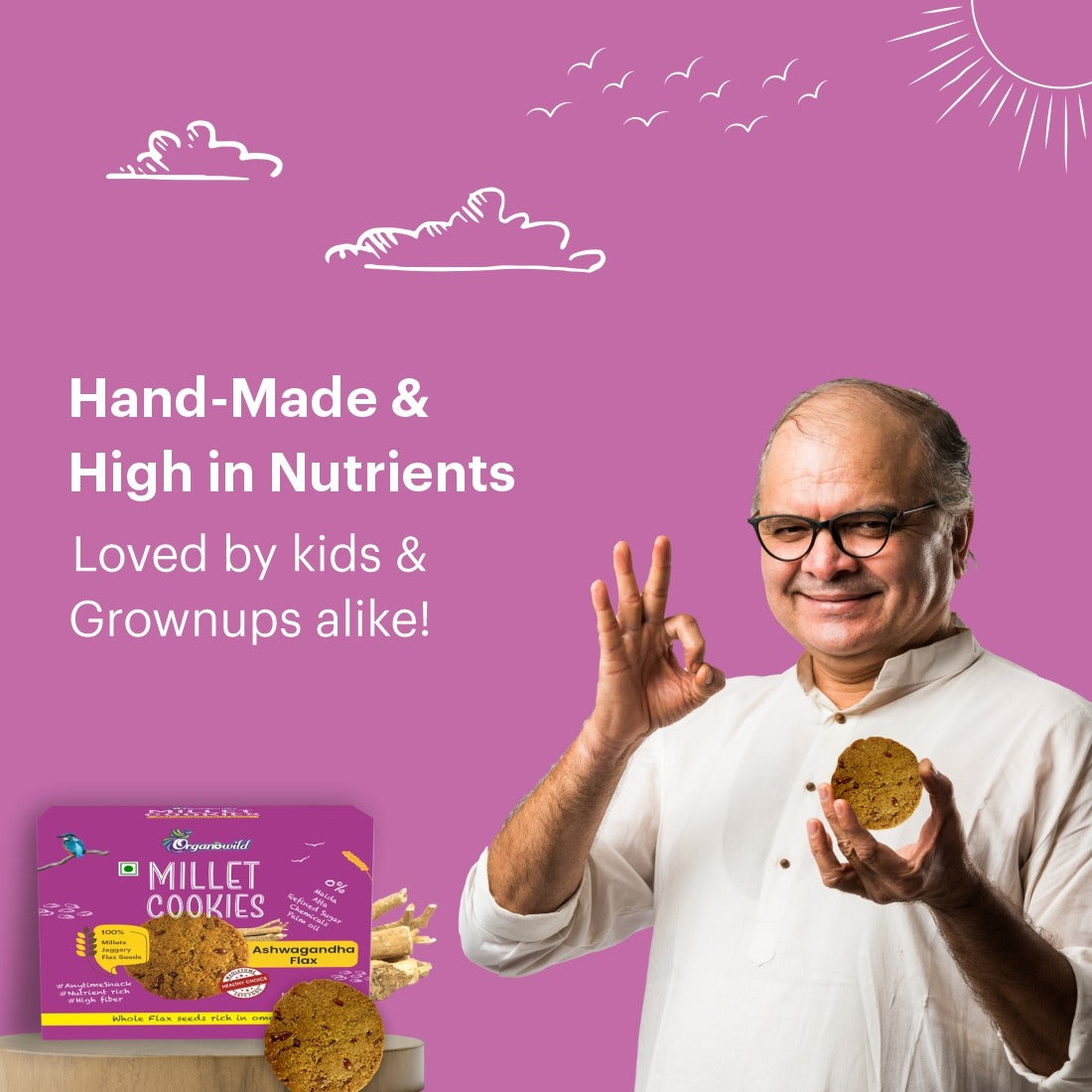 Organowild Ashwagandha Flax Millet Cookies