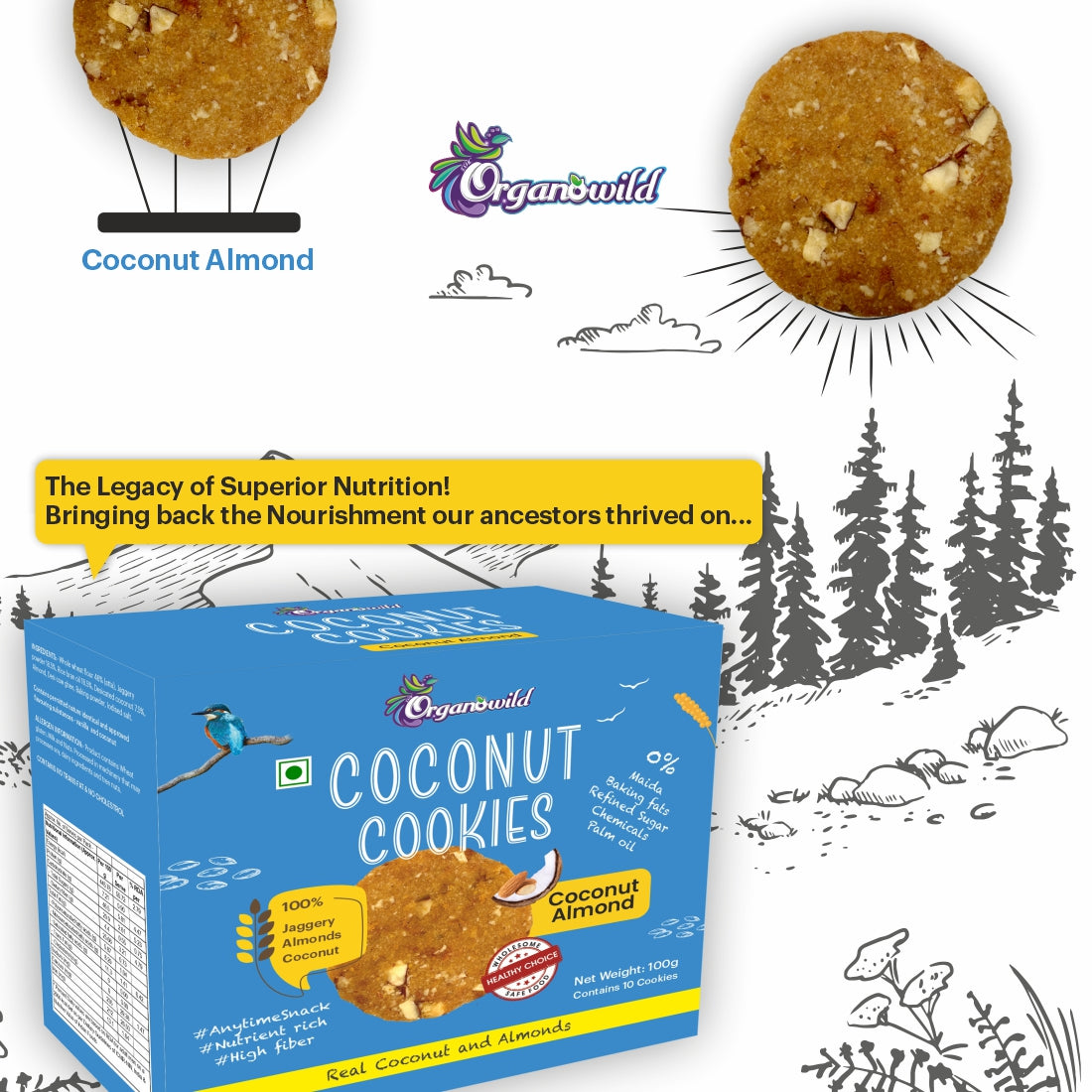Organowild Almond Coconut Cookies