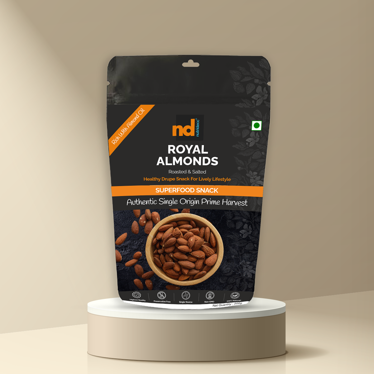 Nutridecc Royal Almonds - Roasted & Salted